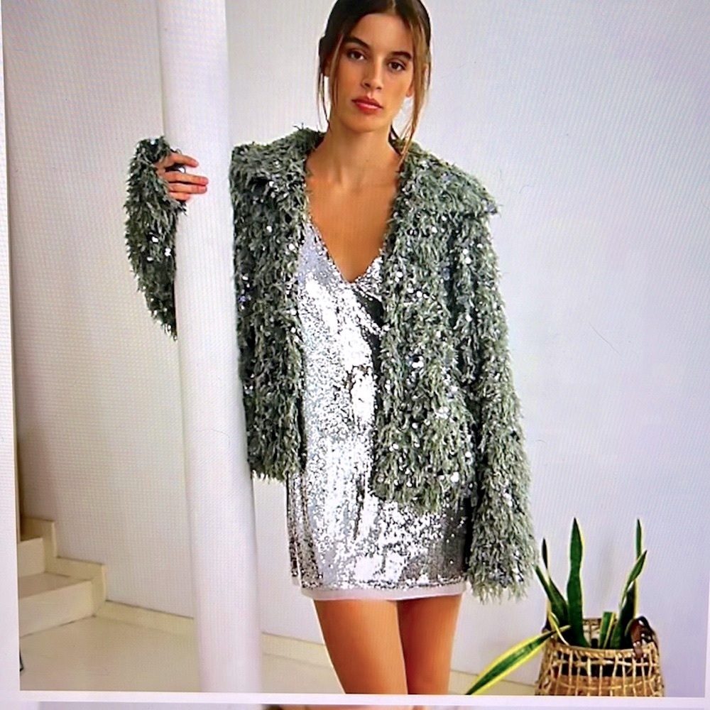 Free People Camilla Sequin Feather Jacket
